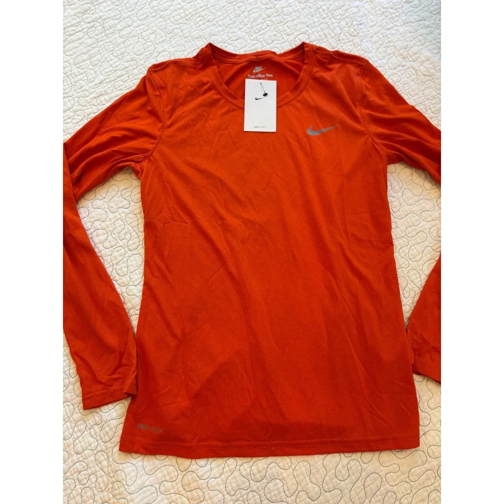 Nike Womens Dri-FIT Long Sleeve Shirt‎ Size Medium Orange